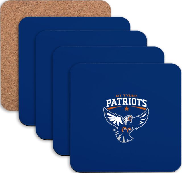 UT Tyler Hardboard Coaster w/Cork Backing 4/set Swoop Patriots - ONLINE ONLY