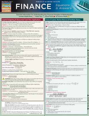 FINANCE EQUATIONS & ANSWERS