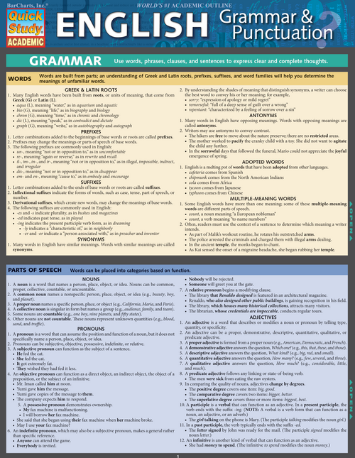 ENGLISH GRAMMAR & PUNCTUATION