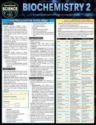 Biochemistry 2 : Quickstudy Laminated Reference Guide